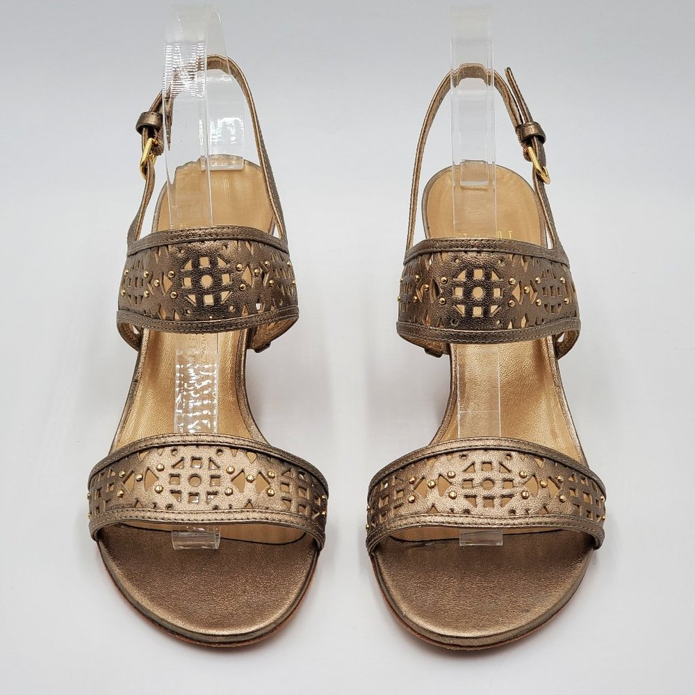 Stuart Weitzman Metallic Leather Kitten Heels - Picture 10 of 16